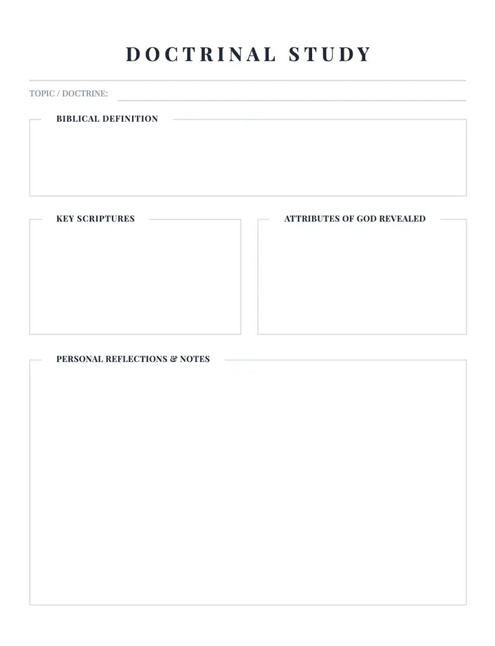Doctrinal Study printable template — Faith