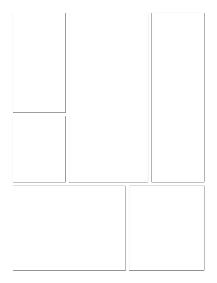 Vertical Manga Flow printable template — Comics