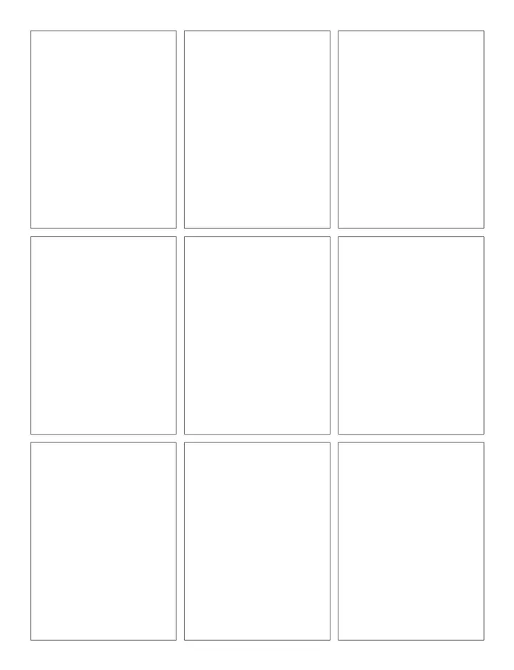 Dense 9-Panel Grid printable template — Comics