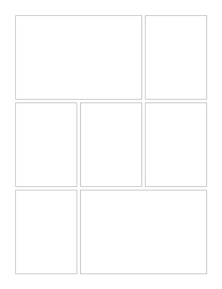 Manga Panel Layout printable template — Comics