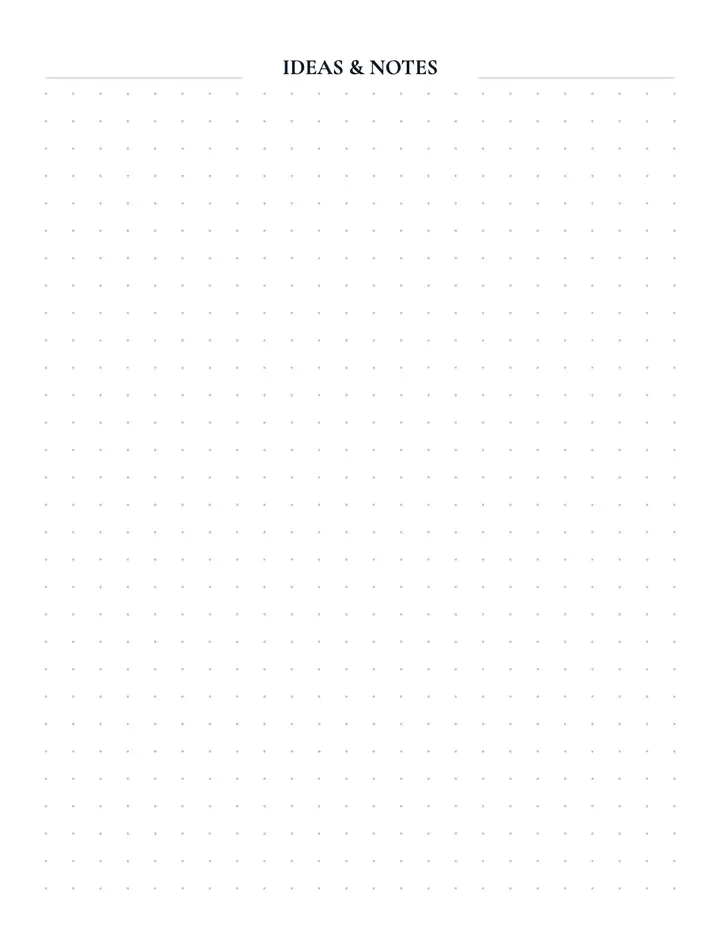 Ideas & Notes Dot Grid printable template — Notebook