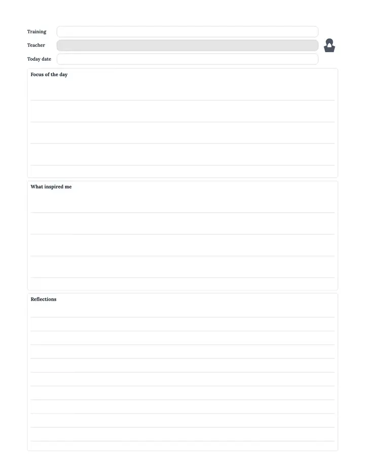 Meditation Journal — Classic Guided Log printable template — Health