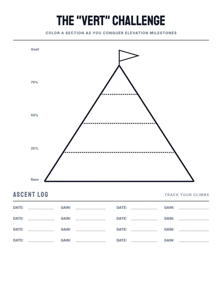 Run Tracker — Vert Challenge printable template — Fitness