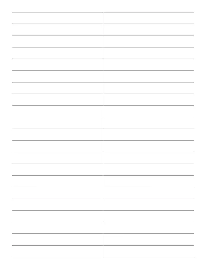 Two Column Ruled printable template — Notebook