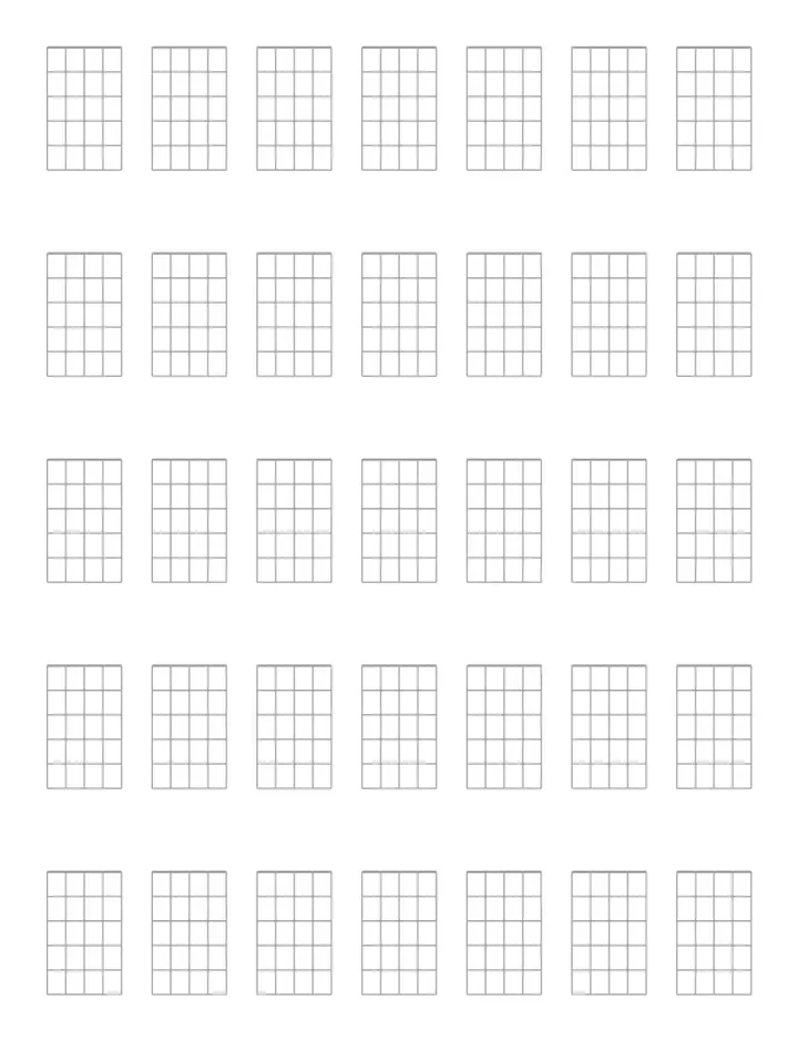 Ukulele Chord Boxes printable template — Hobby