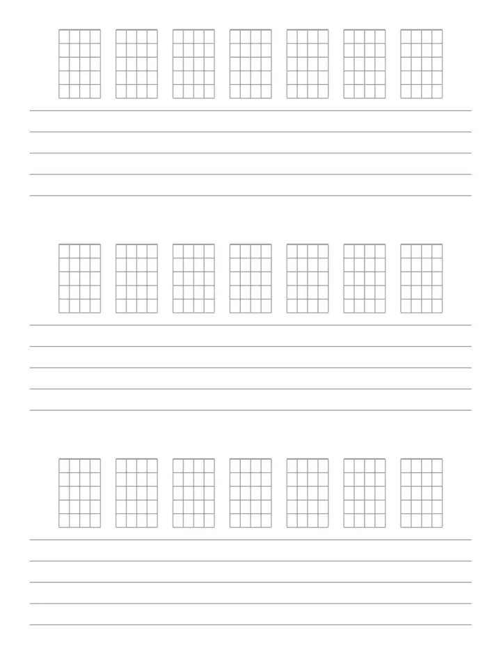 Ukulele Chord + Notes printable template — Hobby