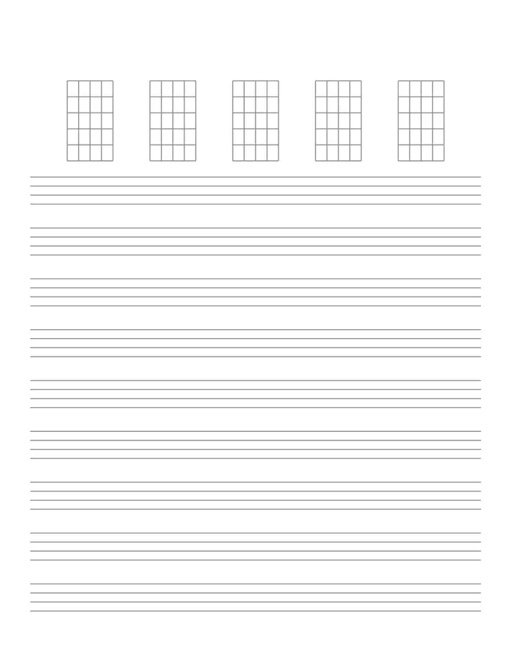 Ukulele Tabs printable template — Hobby